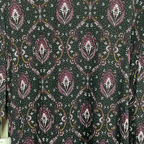 NWT Daniel Rainn Caleena 3/4 Sleeve Pleated Crochet Detail Knit Top Sz Petite LP - Picture 3 of 8